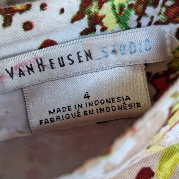 VanHeusen Studio Skirt Sz4 Sraight  Floral Zip Back Lt Weight Cotton Band Waist - Picture 3 of 7